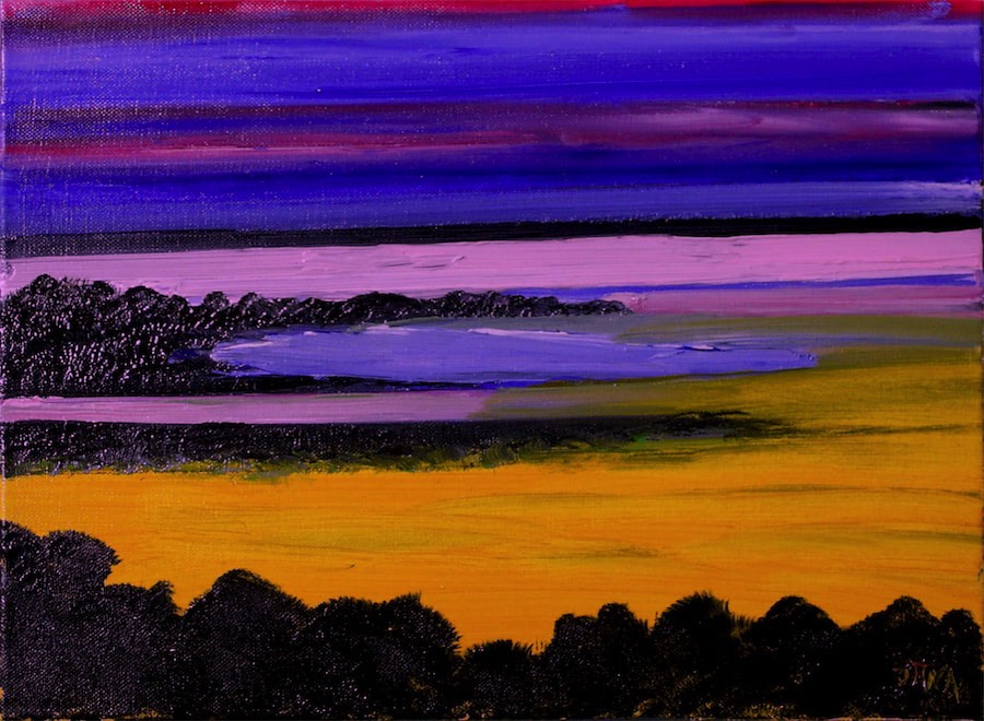 Abendstimmung, Öl auf Leinwand