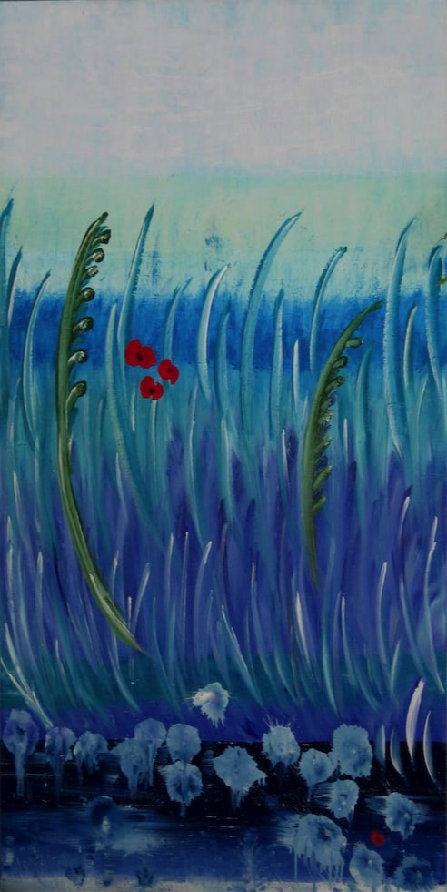 Träumen am Ufer, Öl auf Leinwand