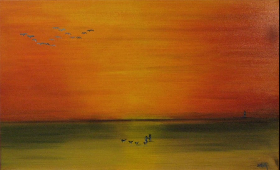 Abendstille über dem Meer bei Kampen/Sylt.