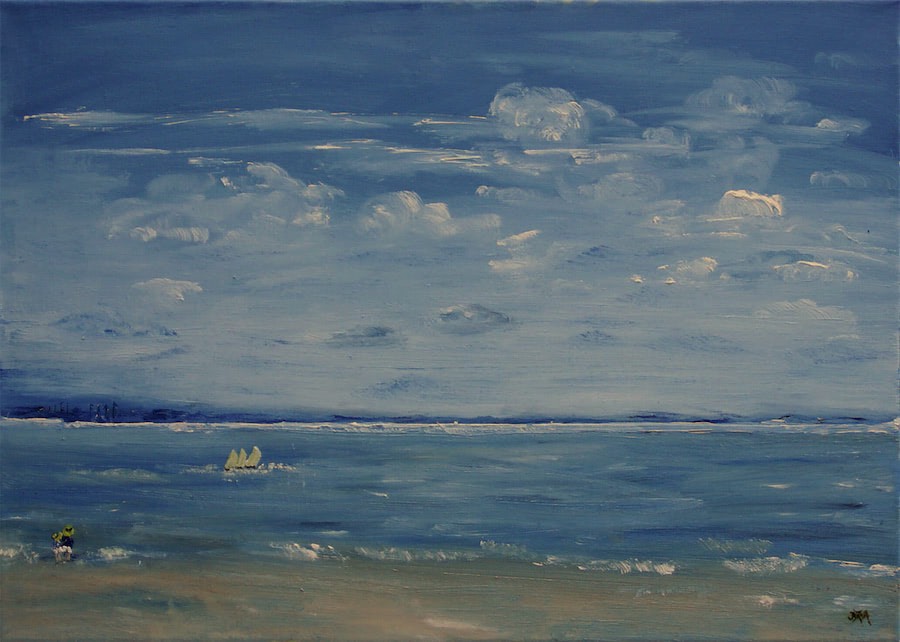 Am Nordseestrand, Öl auf Leinwand